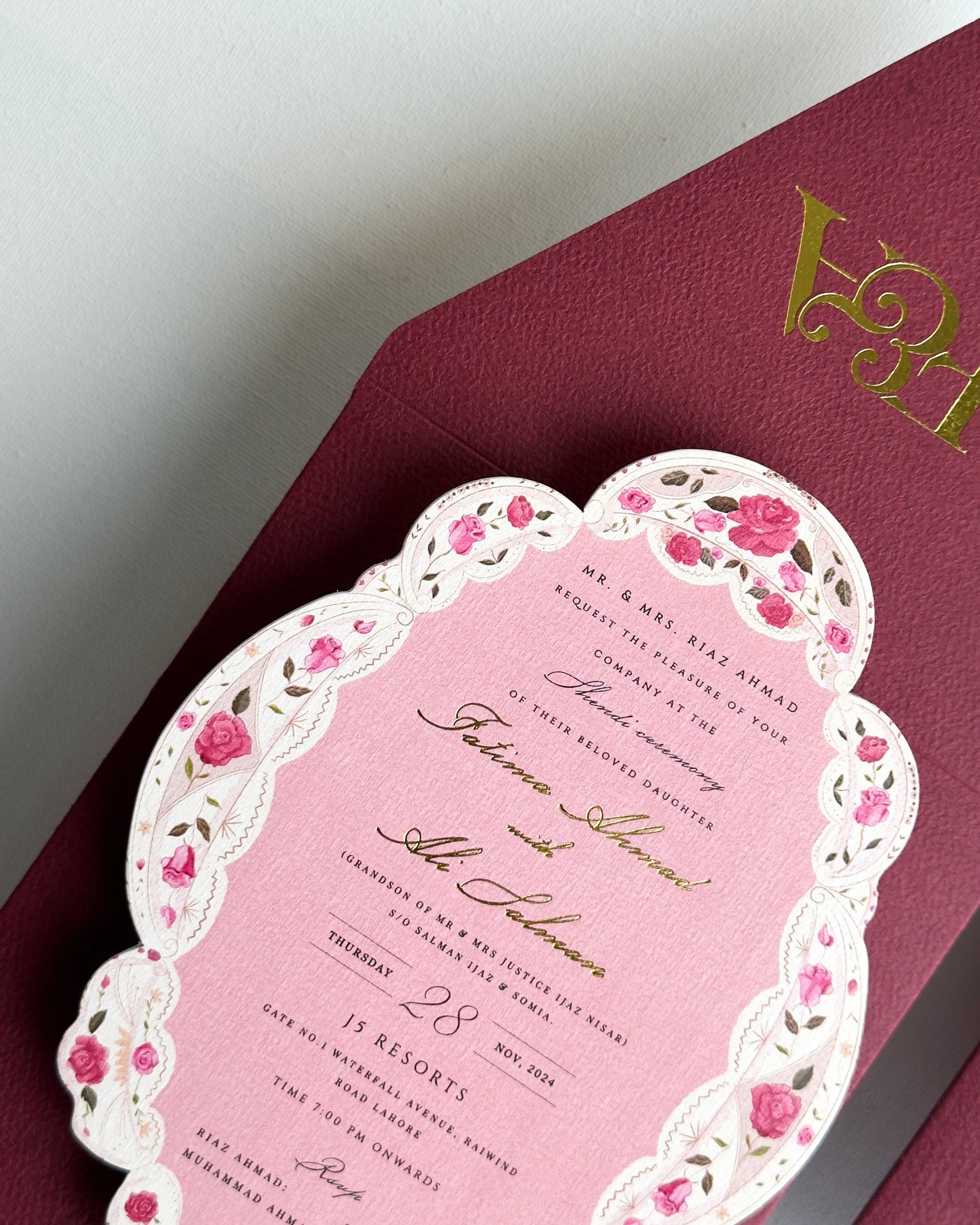 Peony Inspired invitation