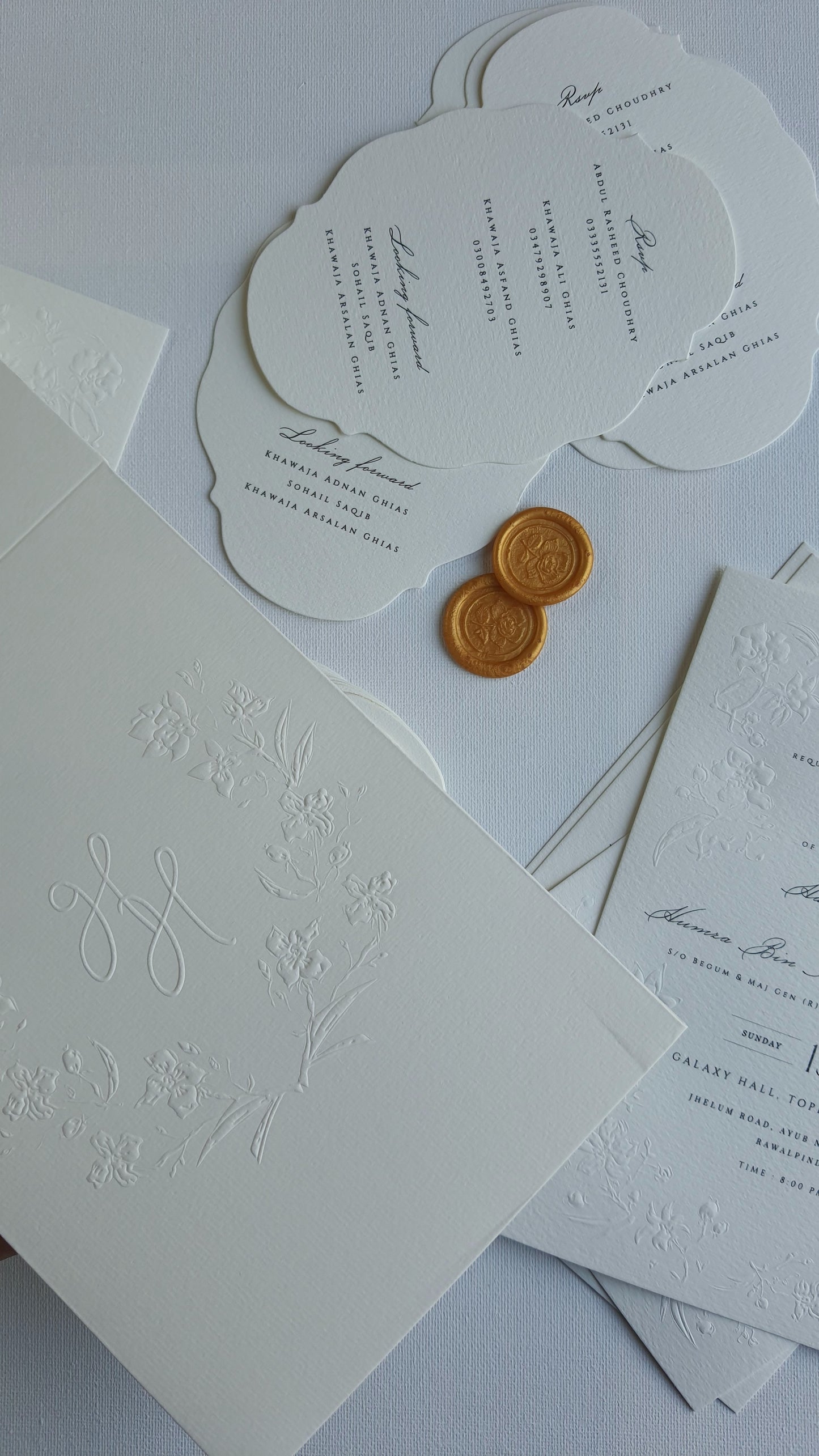 Emboss Floral Invitation