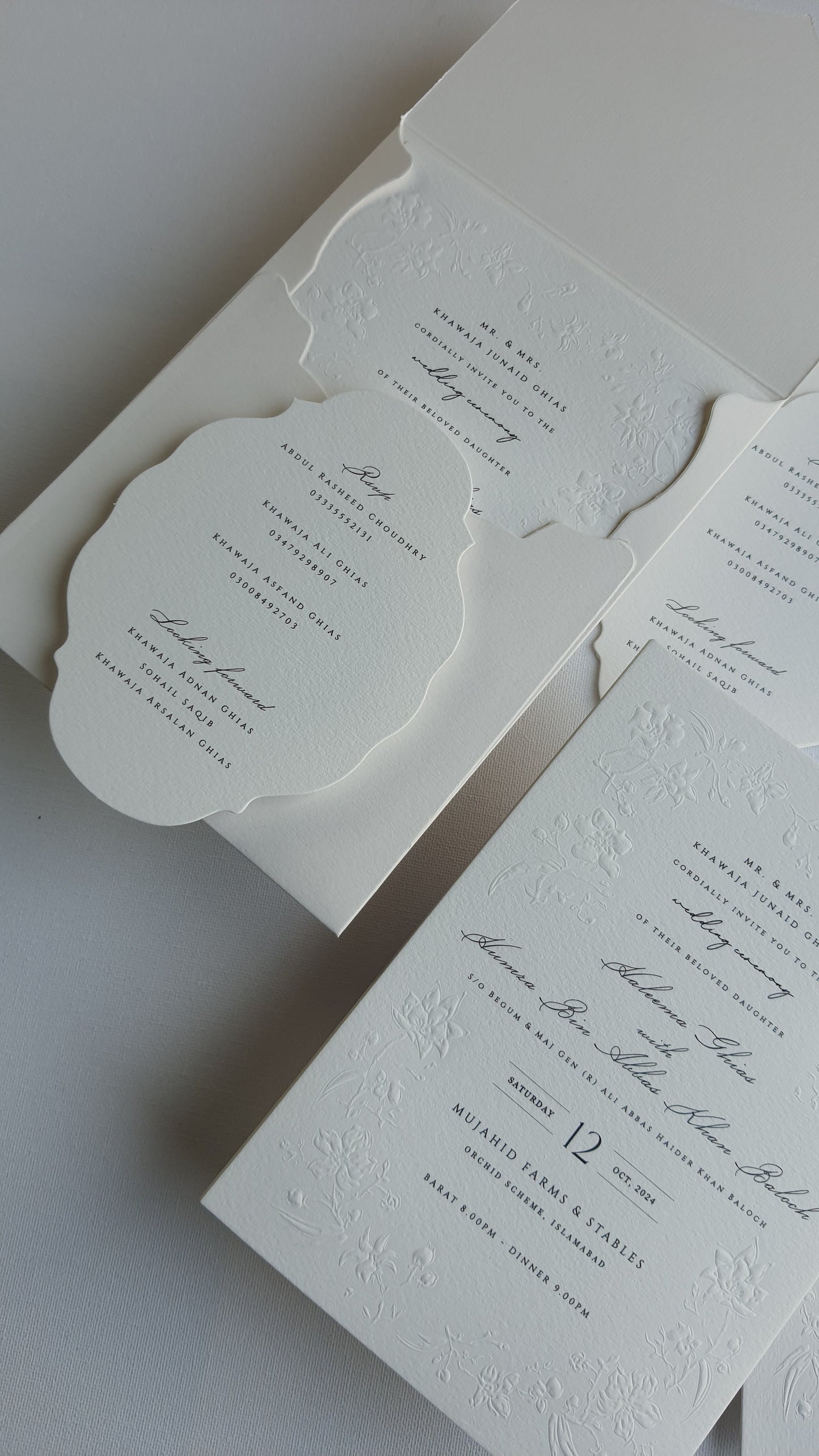 Emboss Floral Invitation