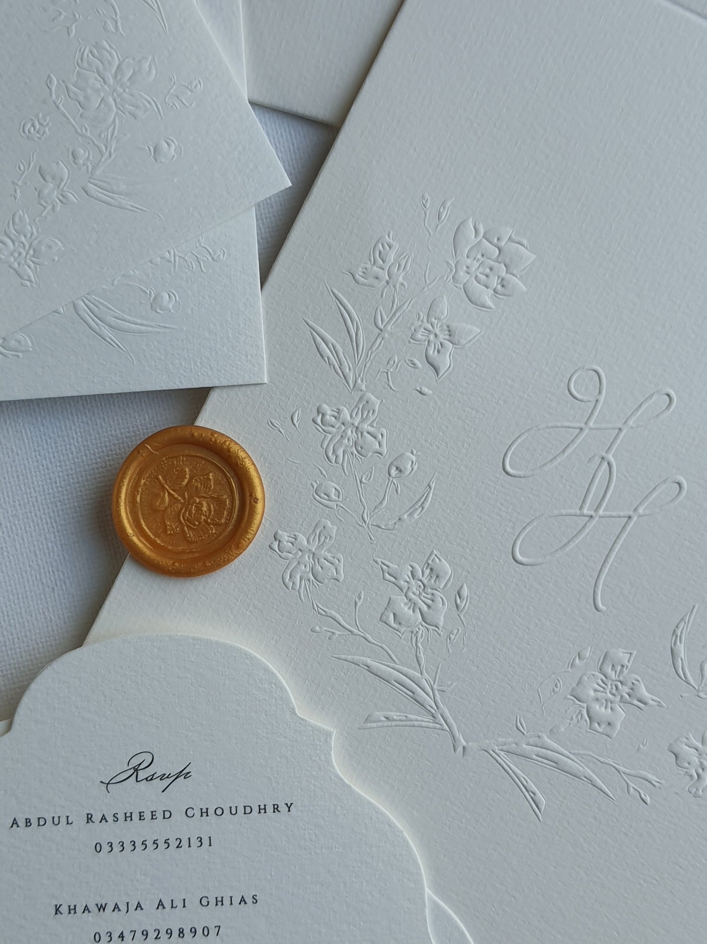 Emboss Floral Invitation
